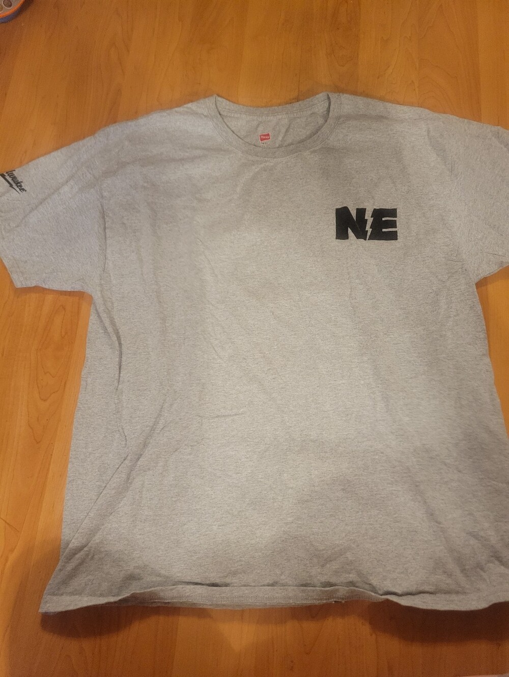 Hanes Gray Short Sleeve Tee with NE Chest Logo